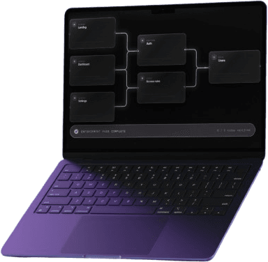 Nodeon open on a laptop, showing a project laid out as a node graph